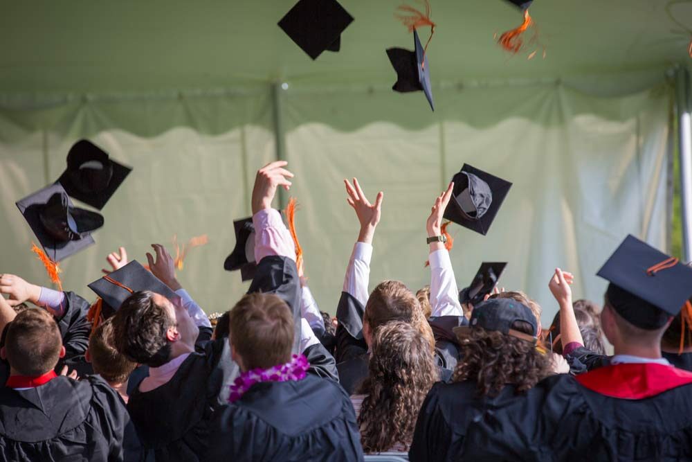 Happiness in schools, an image of college graduates