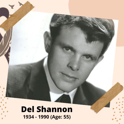Del Shannon, Singer & Songwriter, 1934–1990, 55 y.o., celebrity who committed suicide.