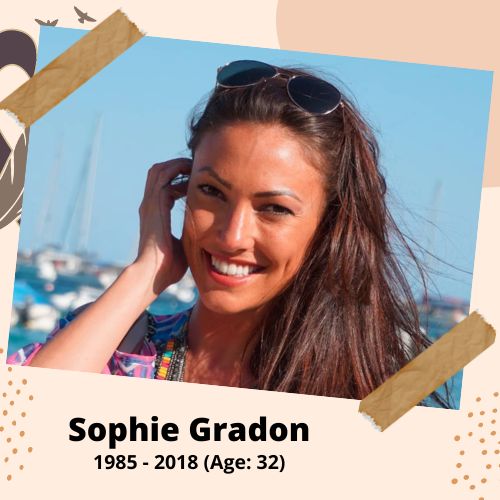 Sophie Gradon, Reality TV Star, 1987–2018, 32 y.o., celebrity who committed suicide.