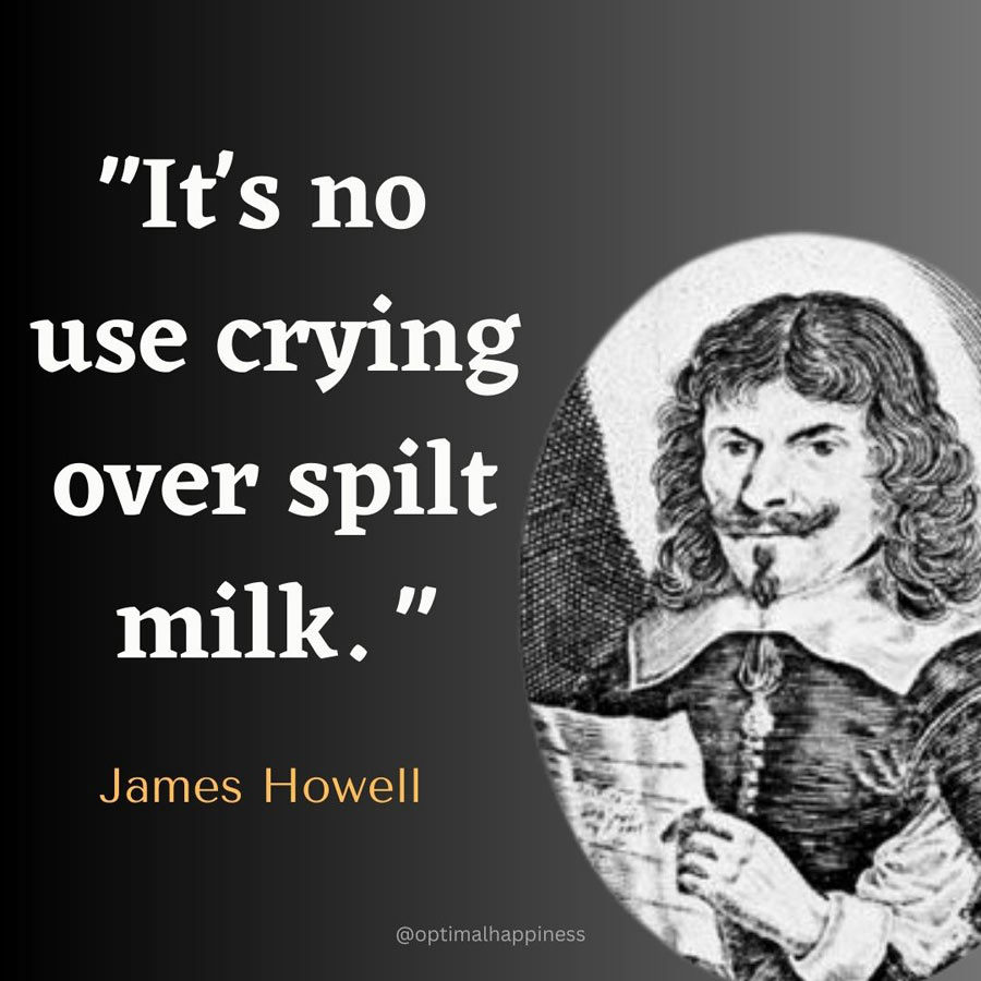 It's no use crying over spilt milk. - James Howell, one of the 50 famous negative quotes
